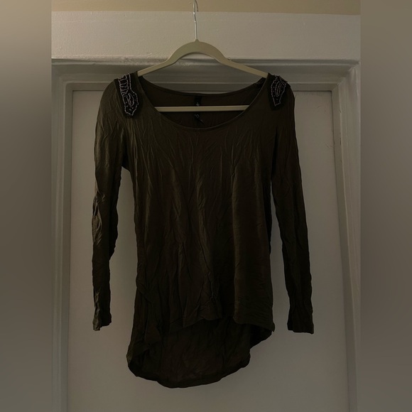 Jessica Simpson Forest Green Open low back Top size Small - Picture 5 of 11